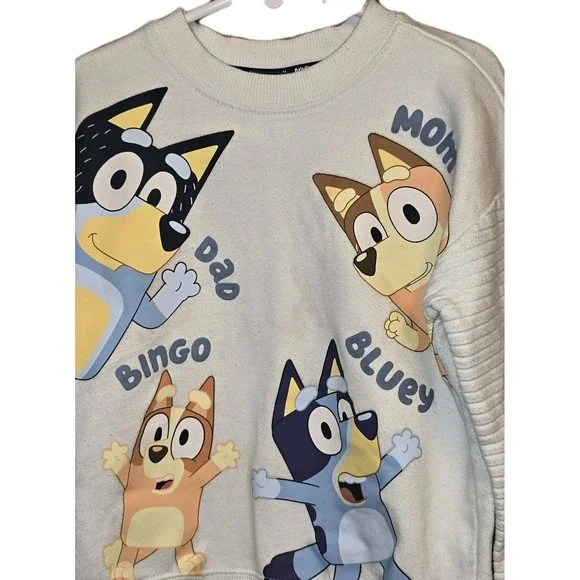 ๐งธ๐ Bluey Familyโ Crewneck Sweatshirt Kids 5T GUC - Picture 3 of 4